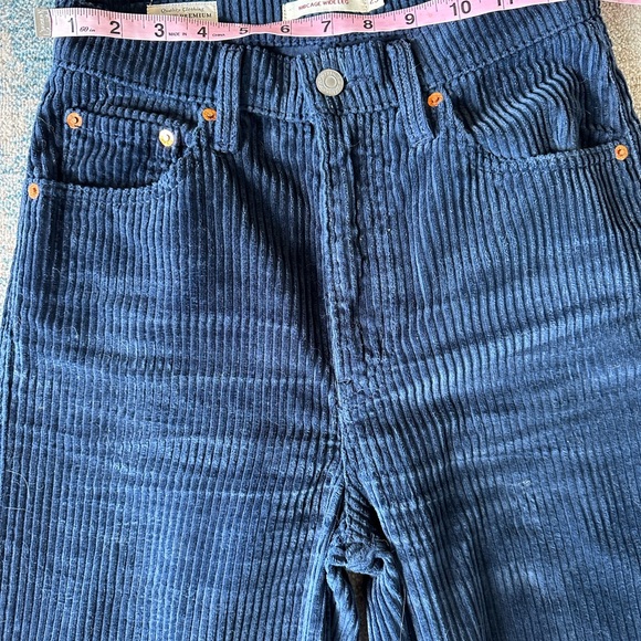 Mint condition Levi Ribcage Wide Leg Corduroy navy blue size 25 - Picture 10 of 14